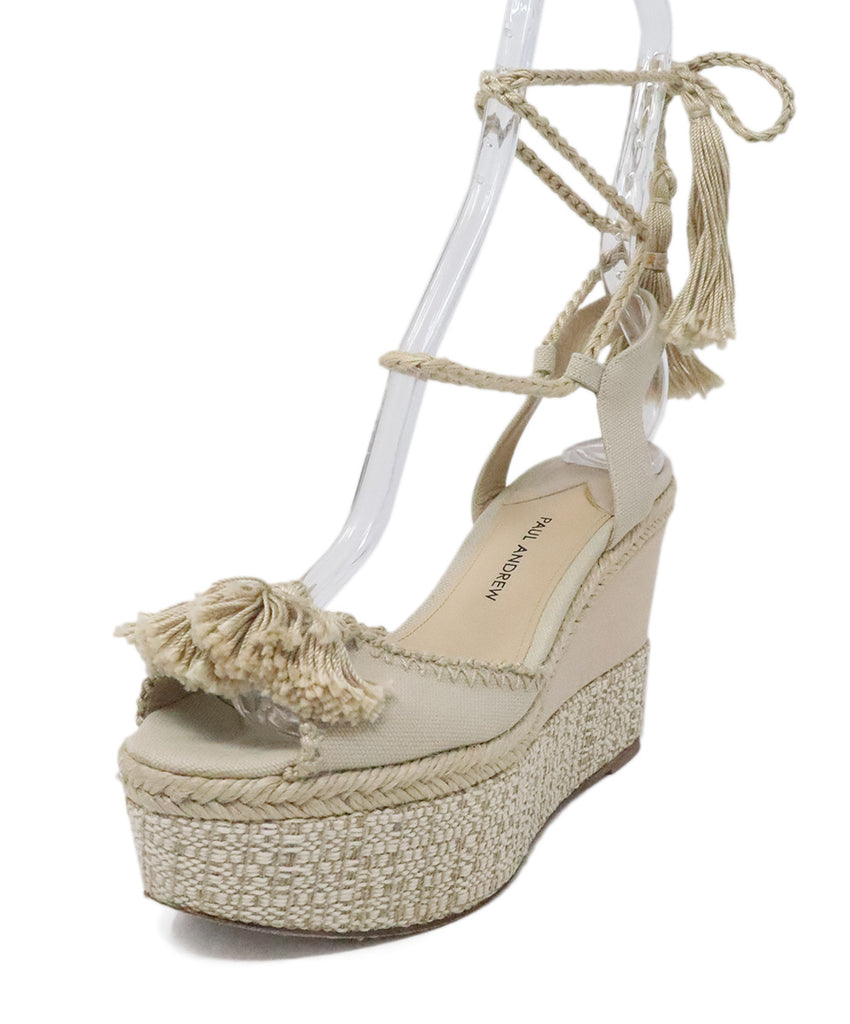 Paul Andrew Beige Canvas Sandals 