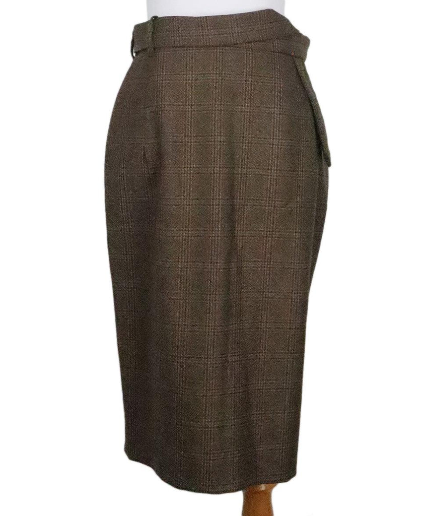 Paul Smith Brown Plaid Wool Skirt 