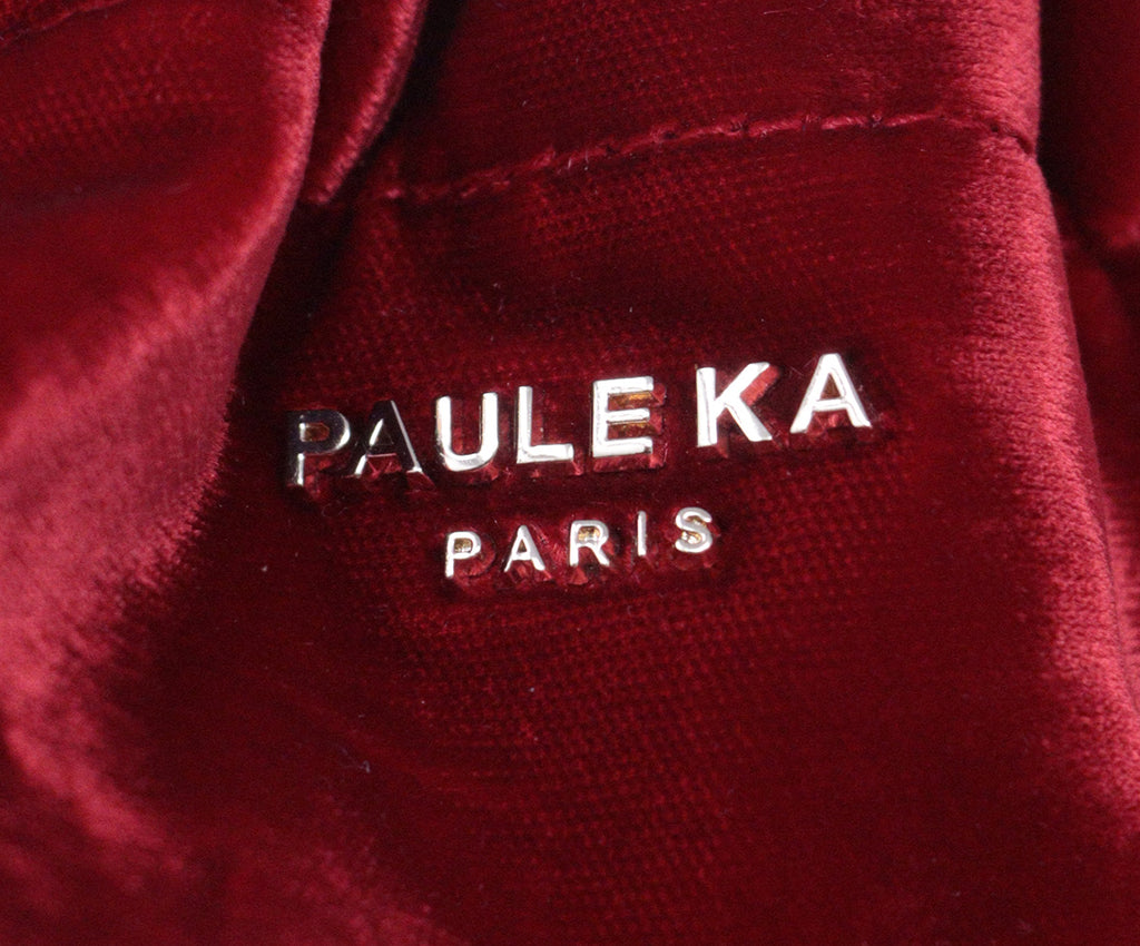 Paule Ka Red Velvet & Leopard Print Bag 7