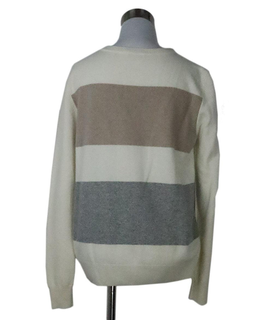 Peserico Ivory & Grey Cashmere Sweater 2