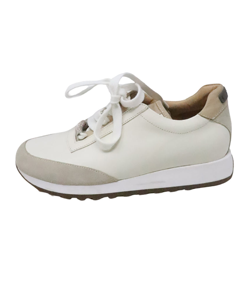 Peserico White Leather Sneakers 1