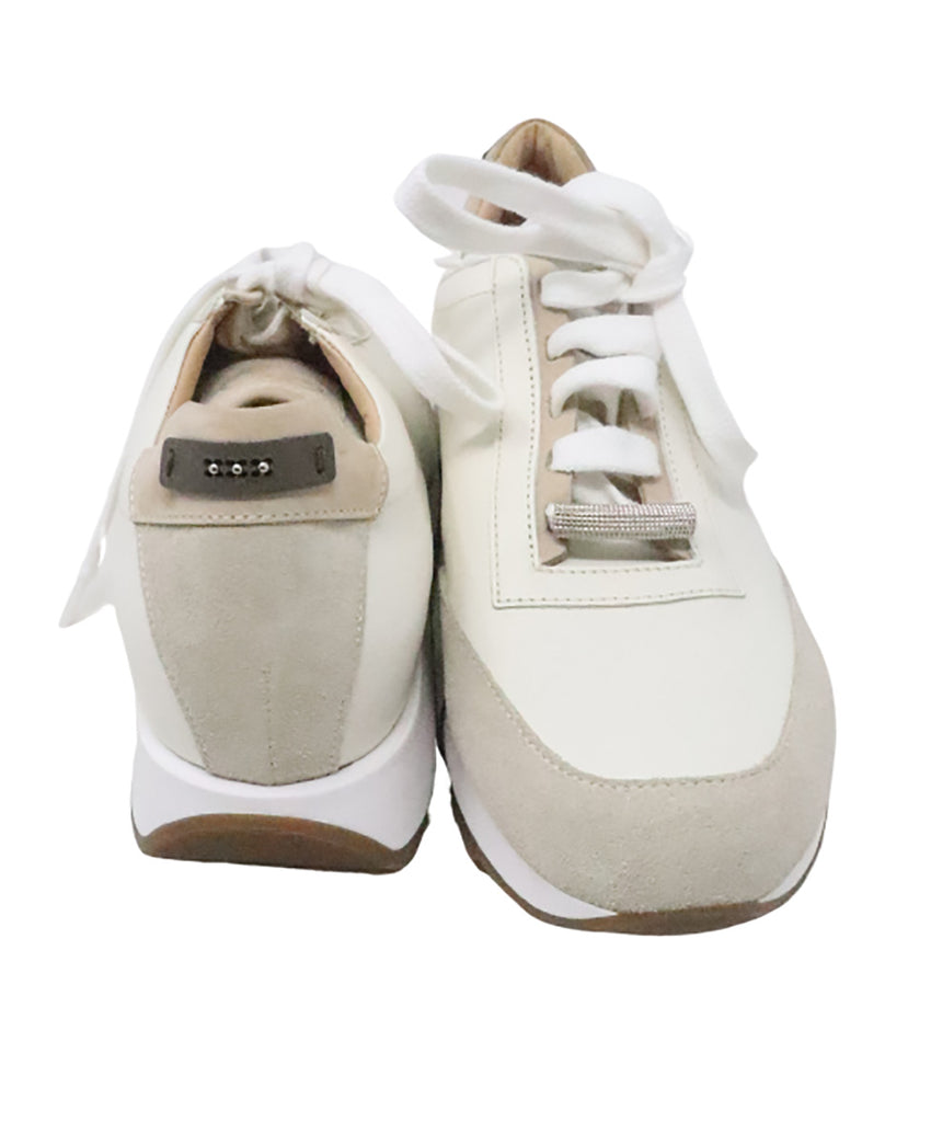 Peserico White Leather Sneakers 2