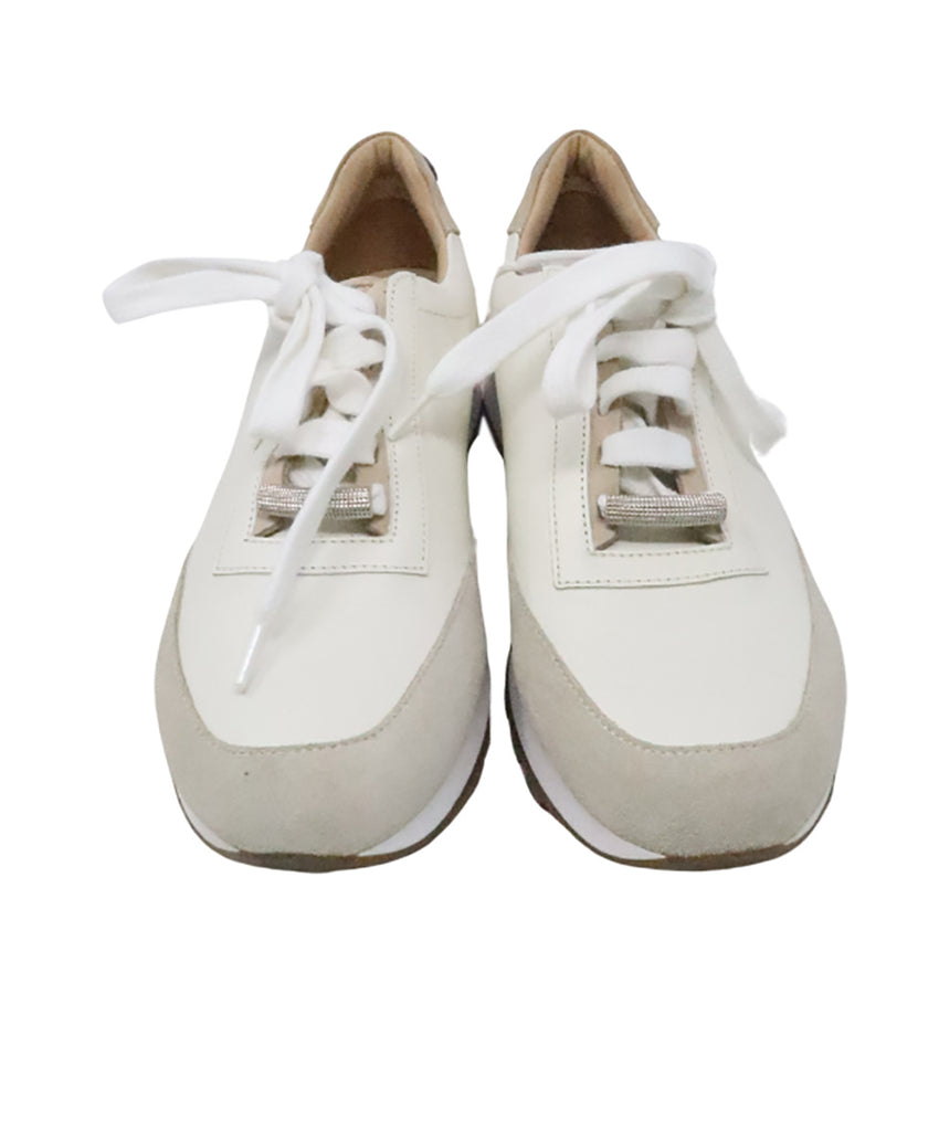 Peserico White Leather Sneakers 3