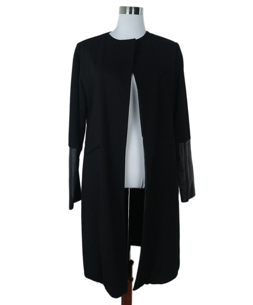 Peter Cohen Black Cashmere & Leather Coat 