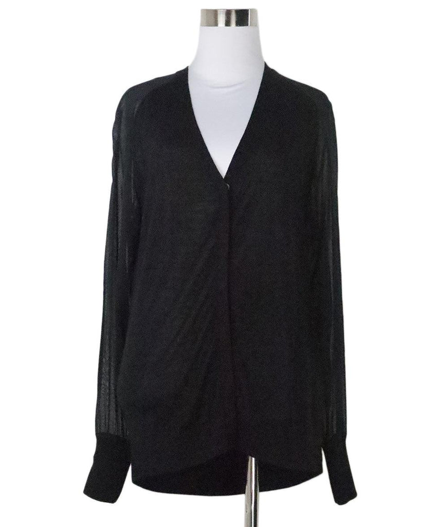 Phillip Lim Black Wool & Silk Cardigan 