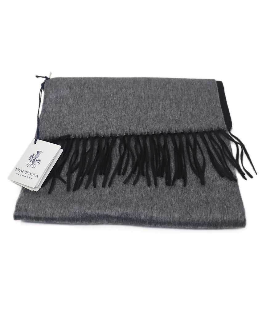 Piacenza Black & Grey Cashmere Scarf 3