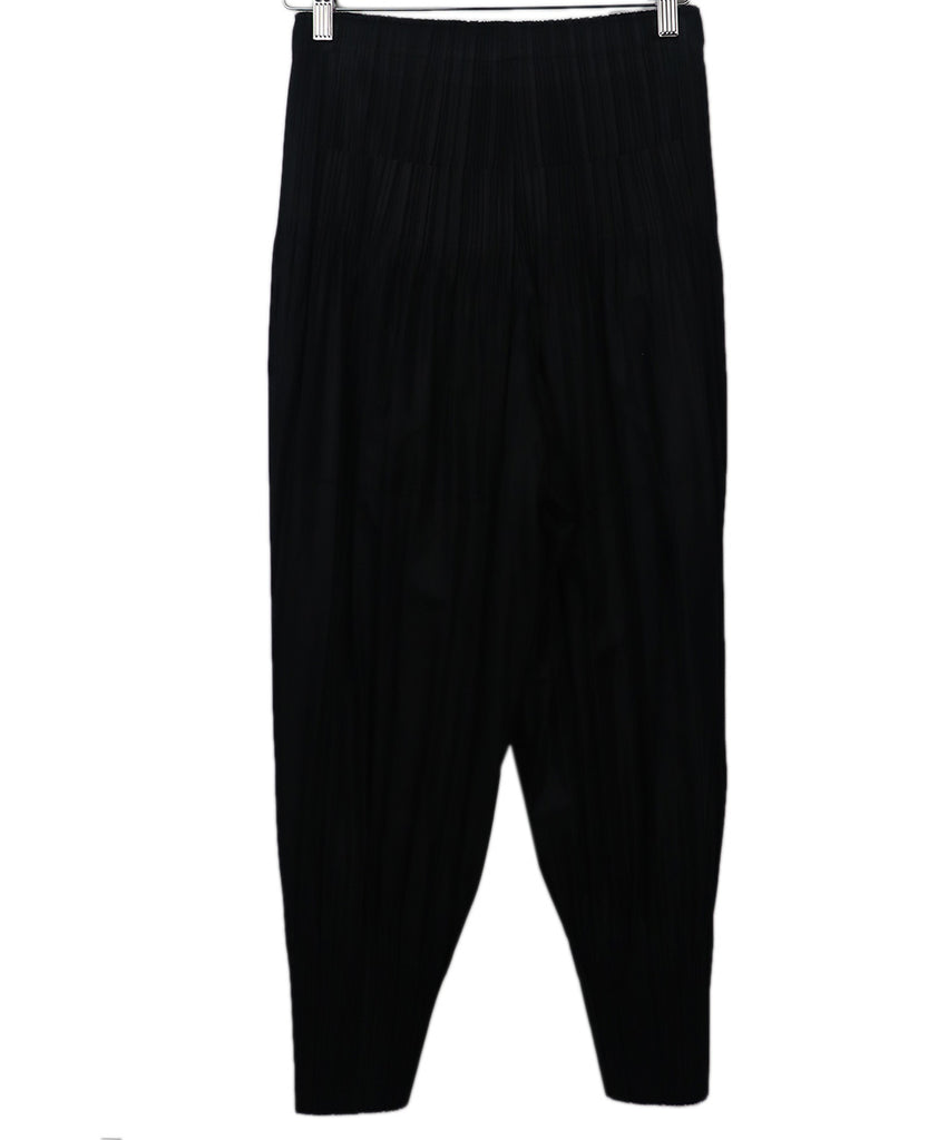 Pleats Please Black Pleated Polyester Pants 1