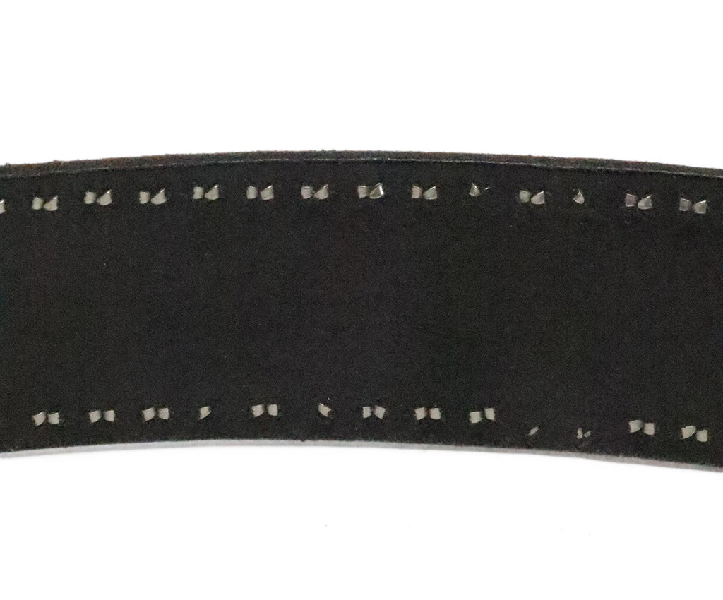 Polo Black Leather Studded Belt 3