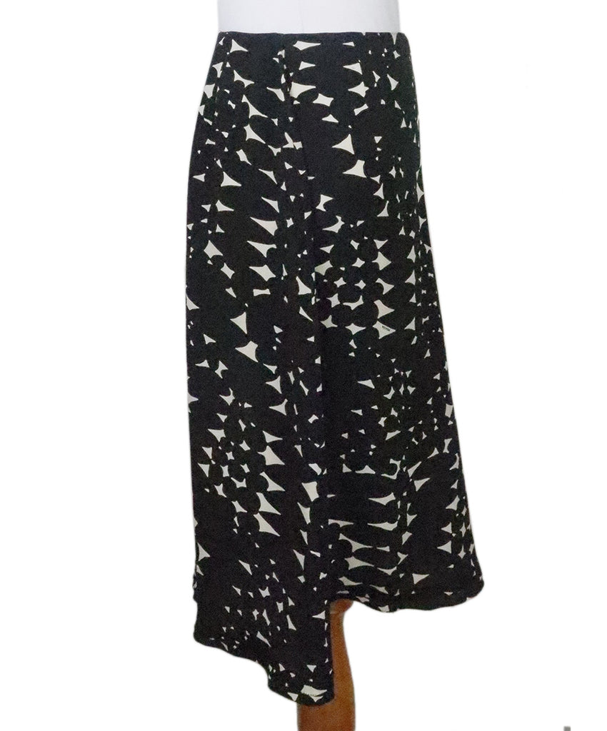 Prada B&W Print Silk Skirt 1