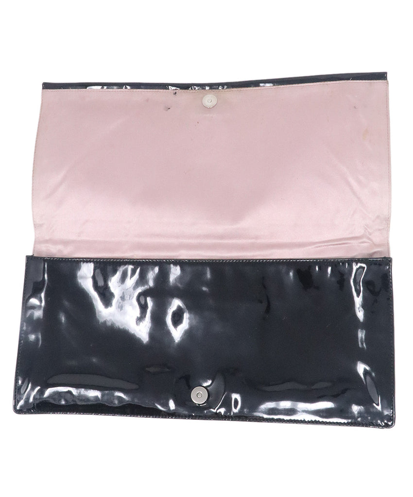 Prada Black Patent Leather Clutch 3