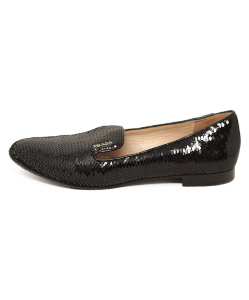 Prada Black Sequin Flats 1