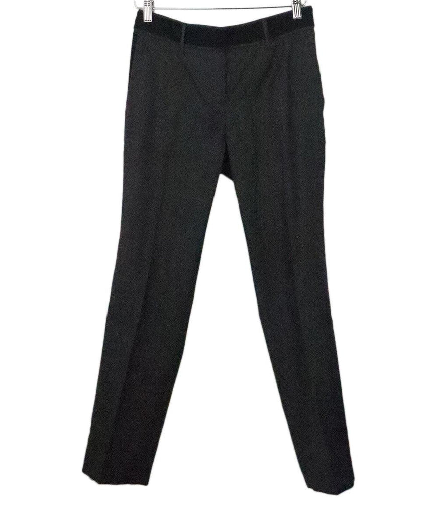 Prada Grey & Black Grosgrain Pants 