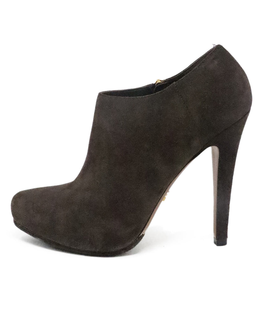 Prada Brown Suede Heeled Booties 1