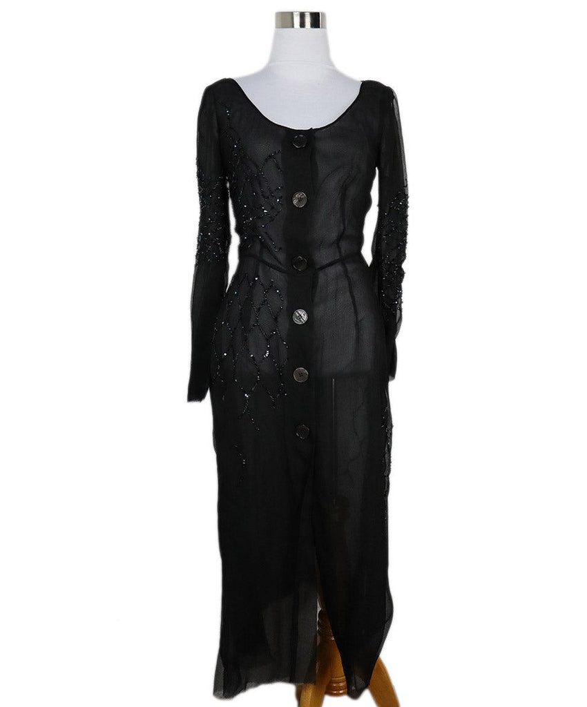 Prada Sheer Beaded Silk Dress 