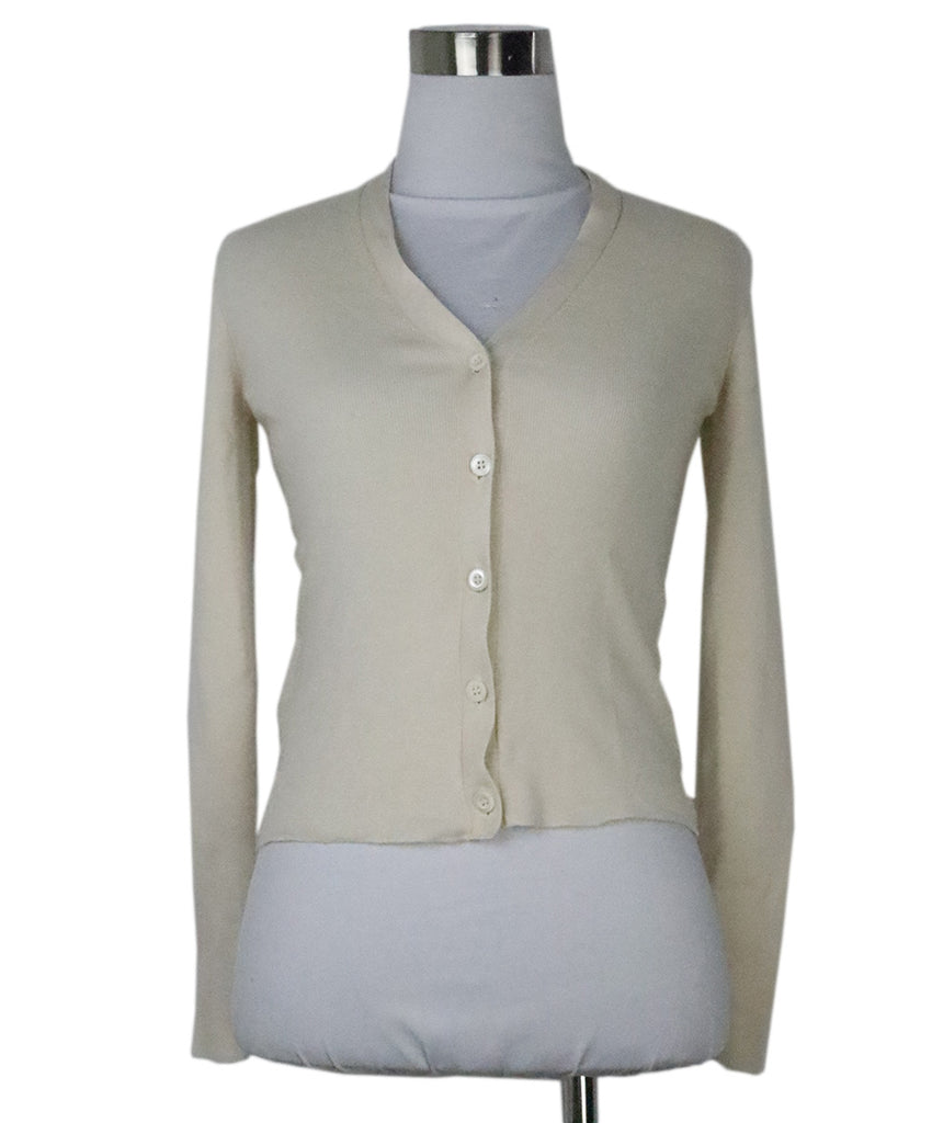 Prada Ivory Cashmere & Silk Cardigan 