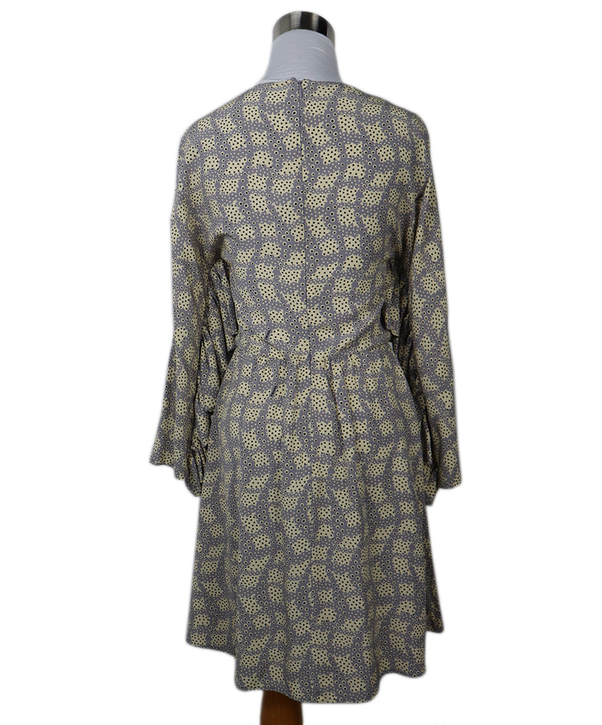 Prada Ivory & Grey Print Silk Dress 2