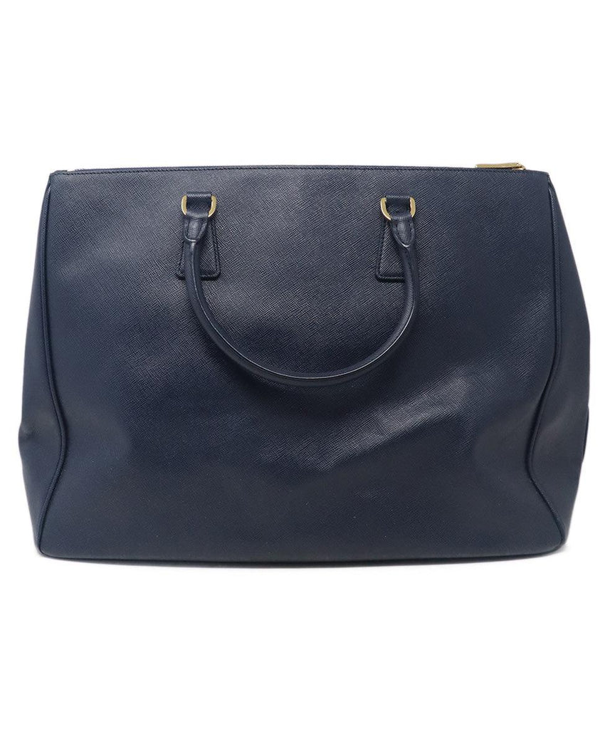 Prada Navy Blue Leather Large Tote 2