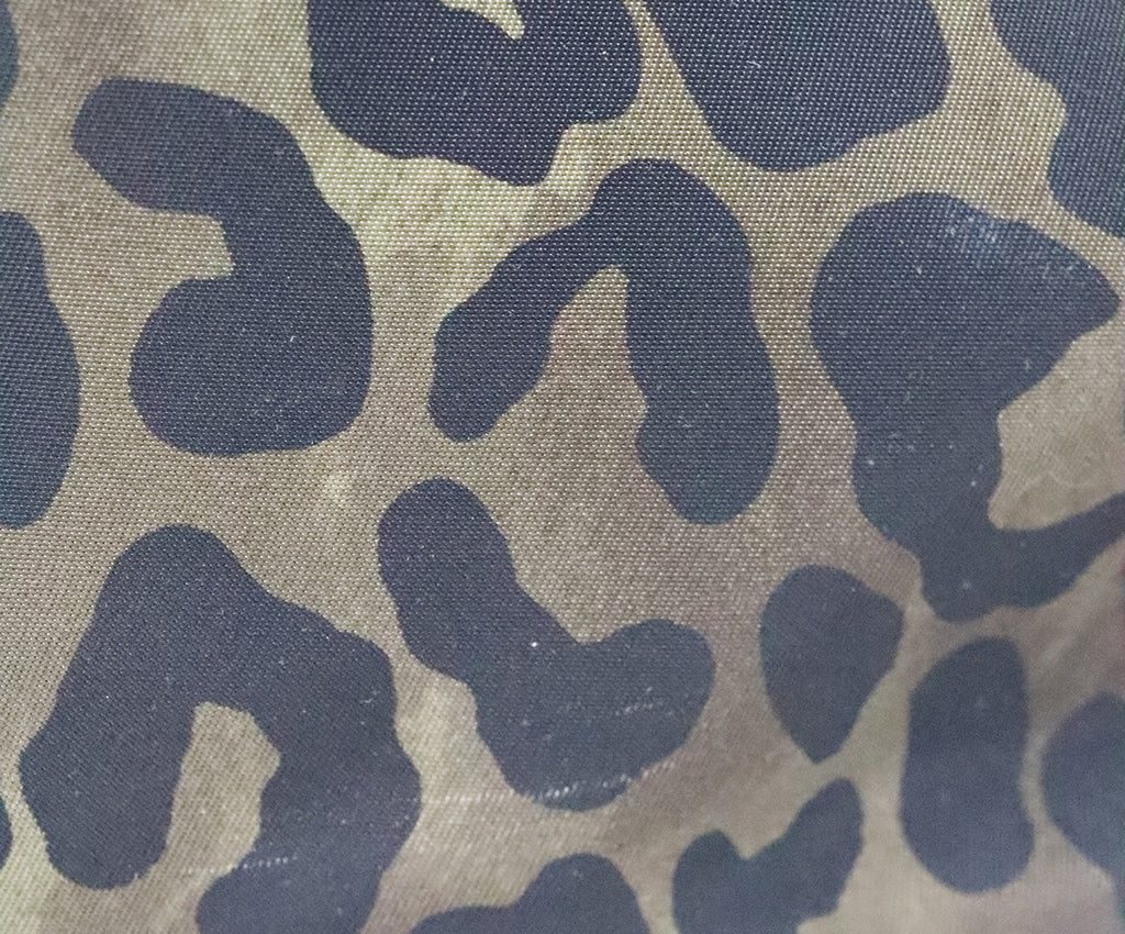 Prada Olive Green Leopard Print Tote 9