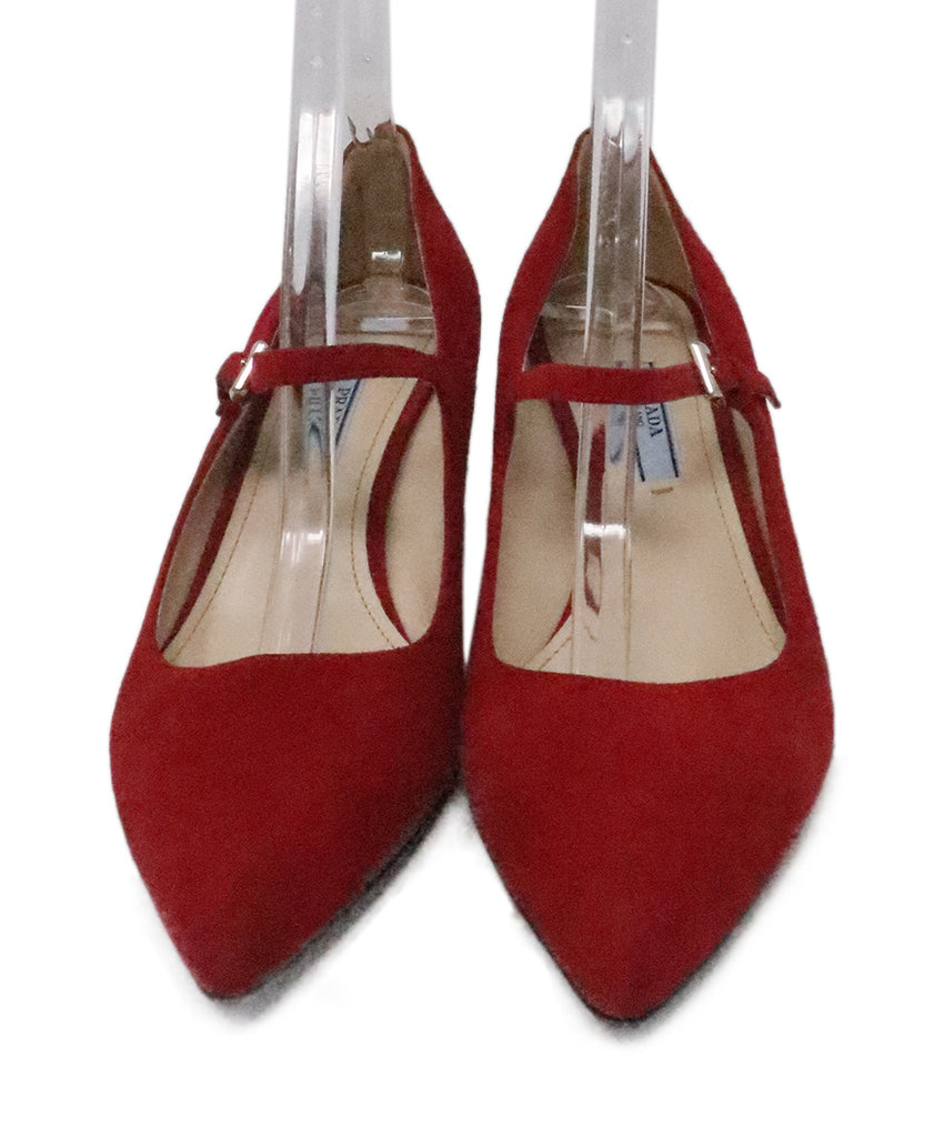 Prada Red Suede Heels 3