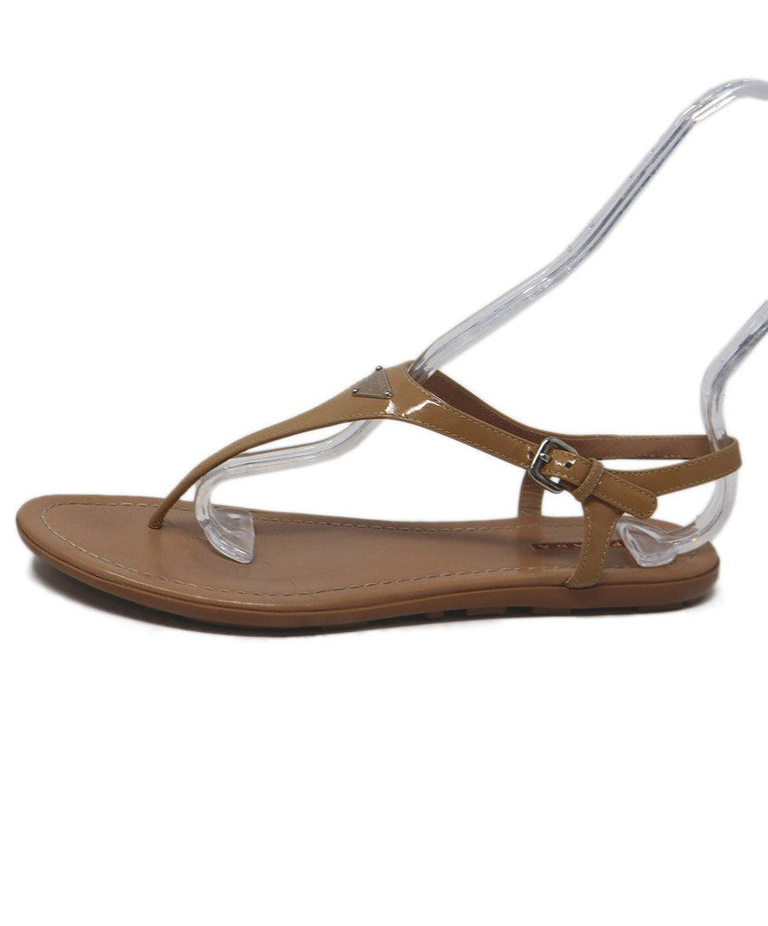 Prada Sport Tan Patent Leather Sandals 1