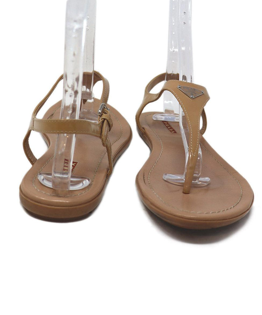 Prada Sport Tan Patent Leather Sandals 2