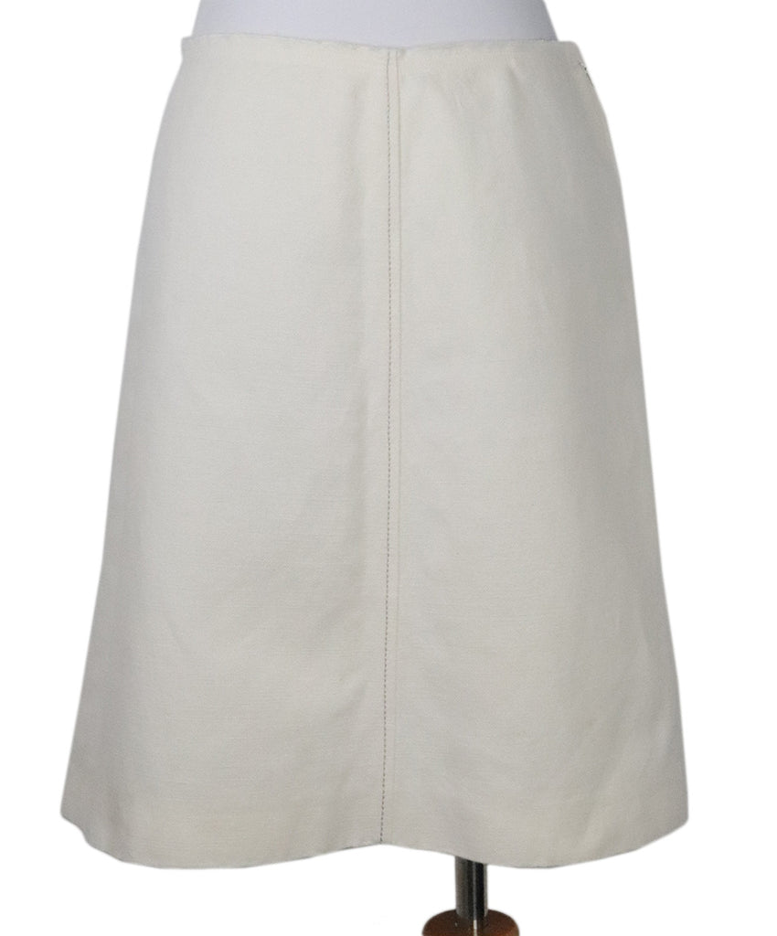 Prada White Cotton Skirt 