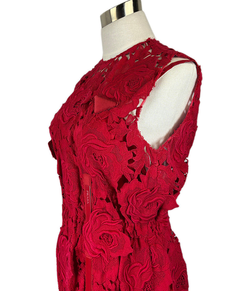 prada red flower dress Prada Red Velvet Floral Print Dress at 1stDibs