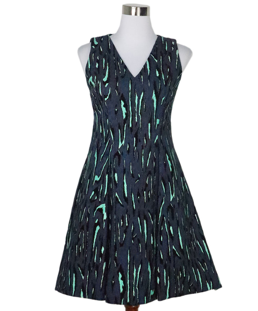 Proenza Schouler Navy & Green Print Dress 