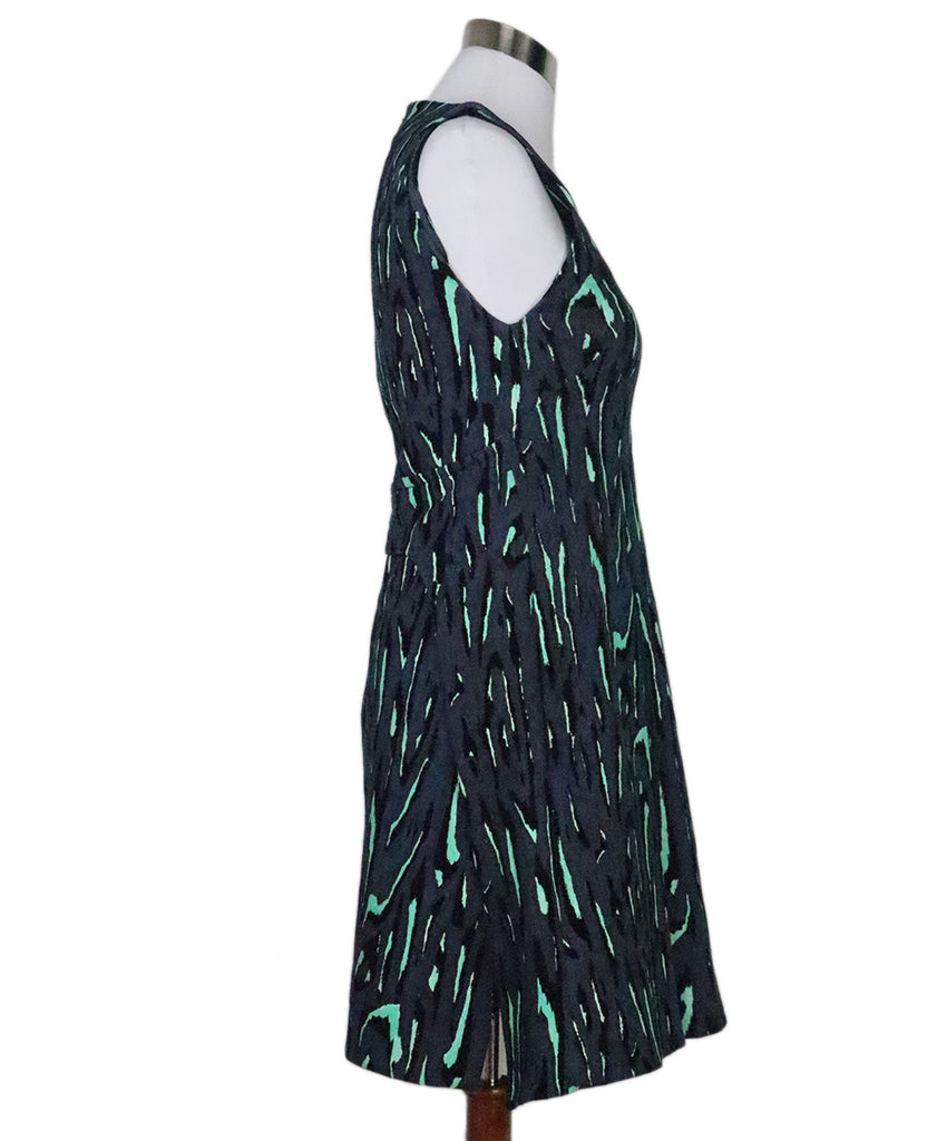 Proenza Schouler Navy & Green Print Dress 1