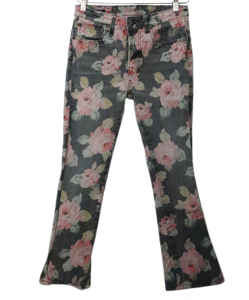 R13 Black & Pink Floral Jeans 