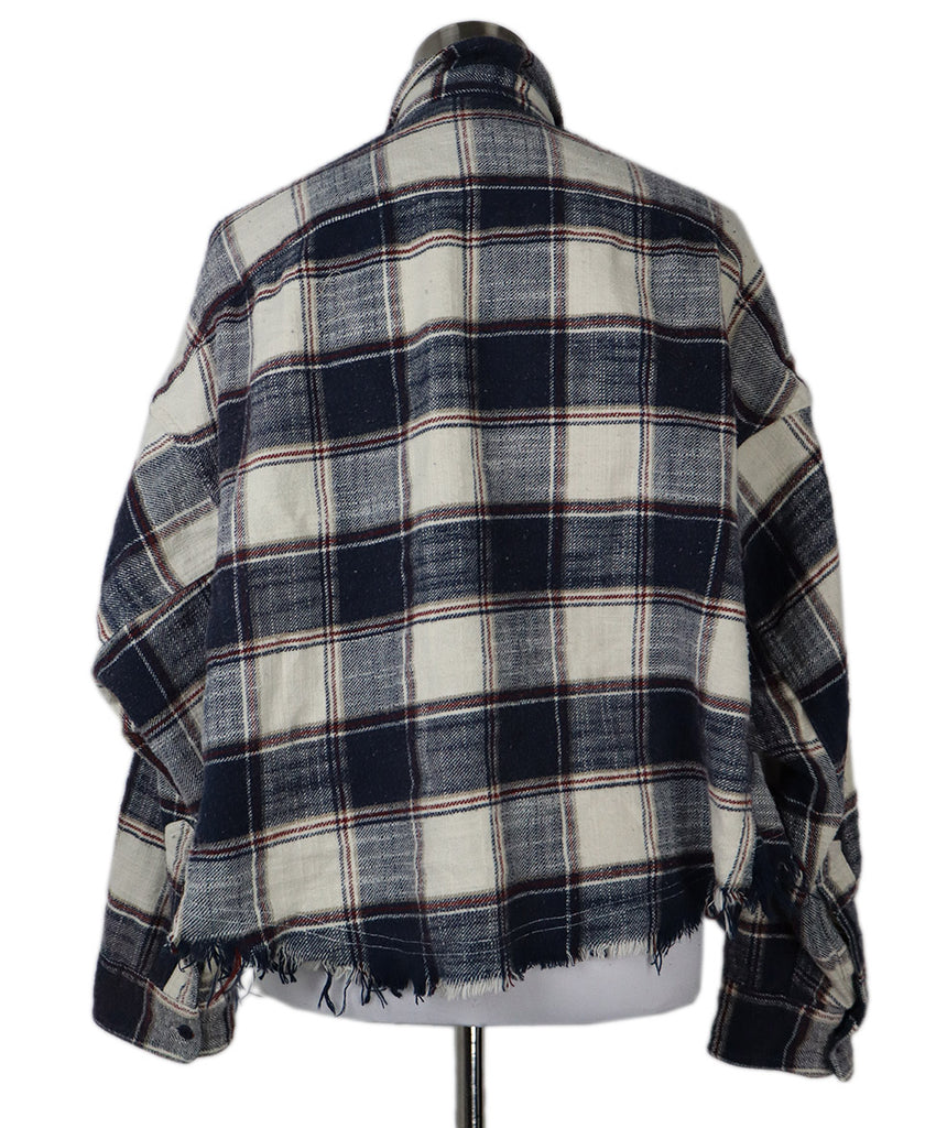 R13 Navy & White Plaid Flannel Shirt 2