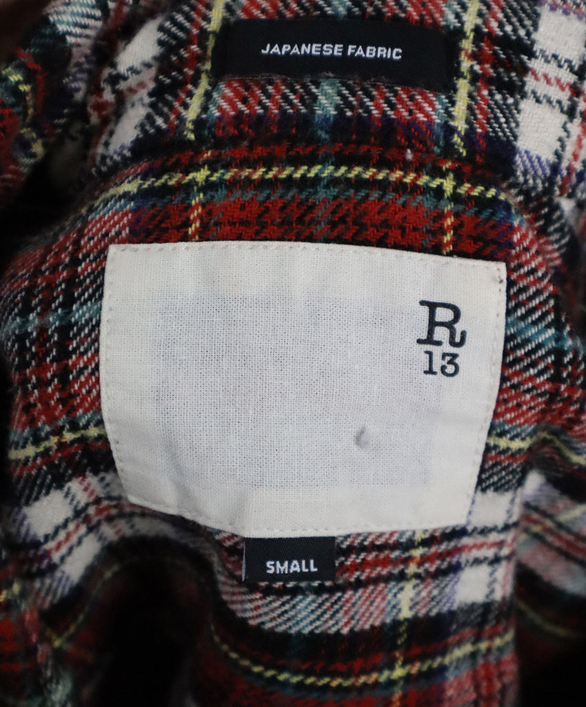 R13 Red & Black Plaid Flannel Shirt 3