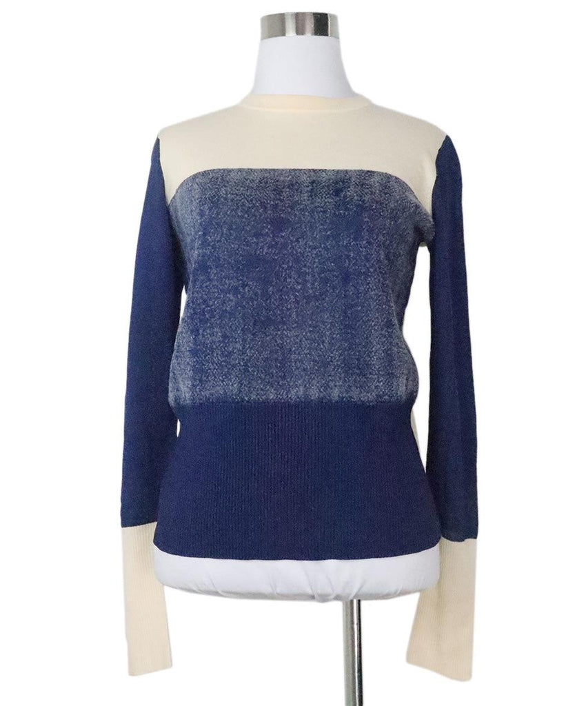 Rag & Bone Blue & Cream Wool Sweater 