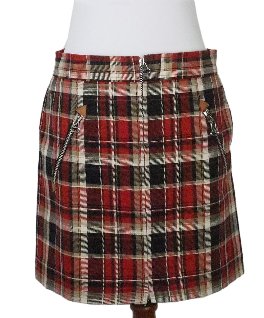 Rag & Bone Red Plaid Mini Skirt 