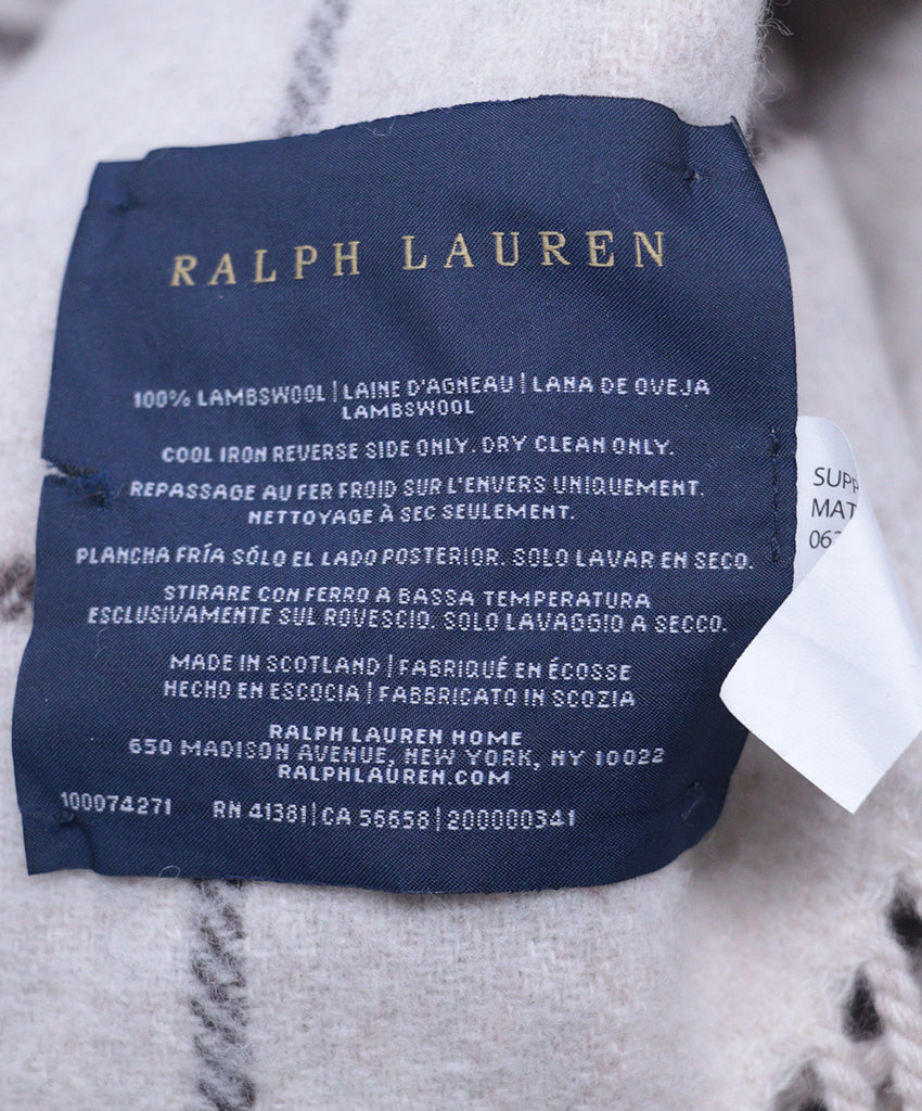 Ralph Lauren Beige & Brown Plaid Shawl 4