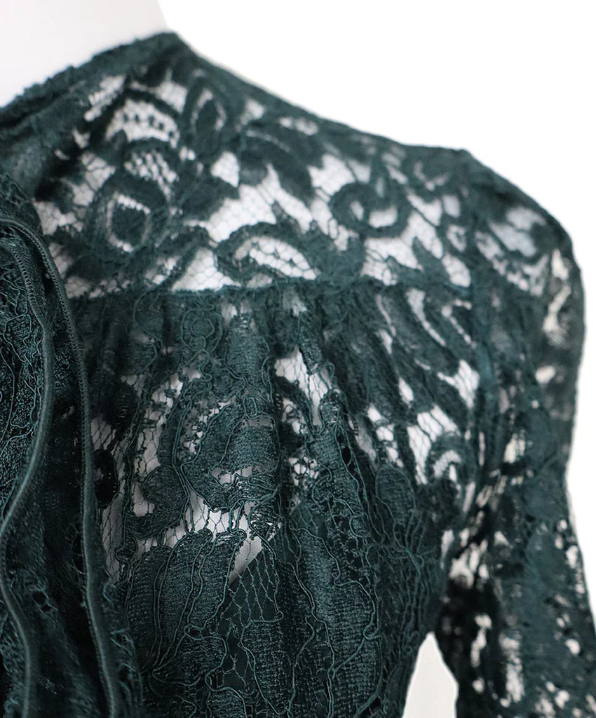 ralph lauren green lace dress Polo Ralph Lauren Lace-trim Silk Slip Dress in Green