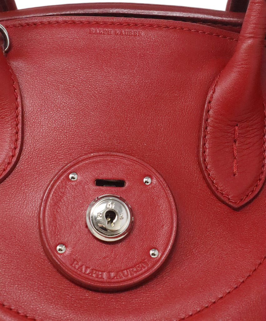 Ralph Lauren Red Leather Satchel 8