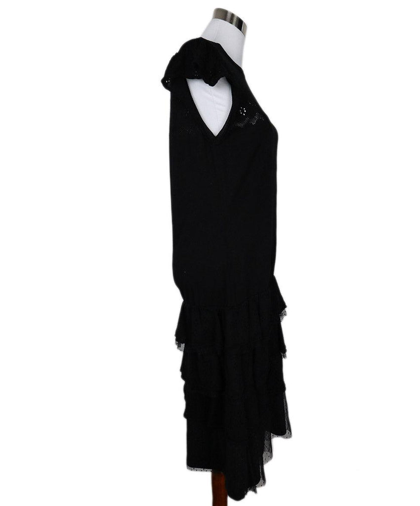 Red Valentino Black Ruffle Tiered Dress 2