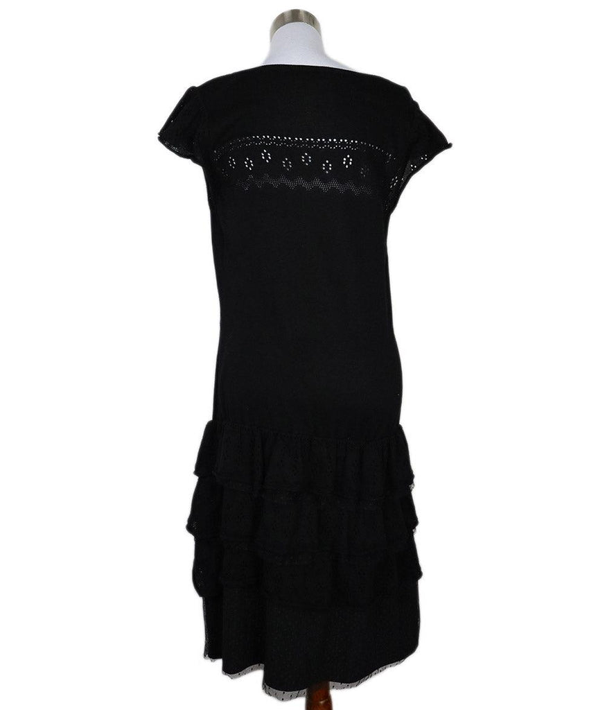 Red Valentino Black Ruffle Tiered Dress 1