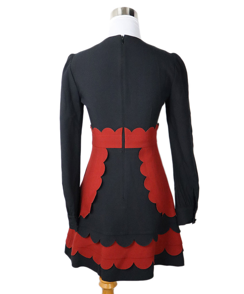 Red Valentino Black & Red Scallop Dress 2