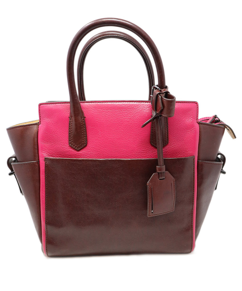 Reed Krakoff Fuchsia & Burgundy Leather Tote 