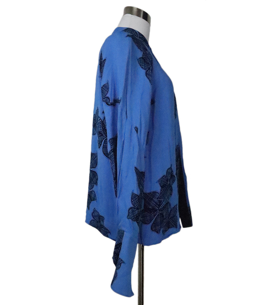 Reiss Blue & Black Print Blouse 1