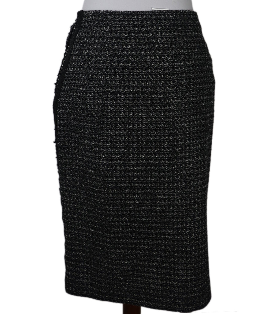 Rena Lange Black & White Wool Sequins Skirt 2