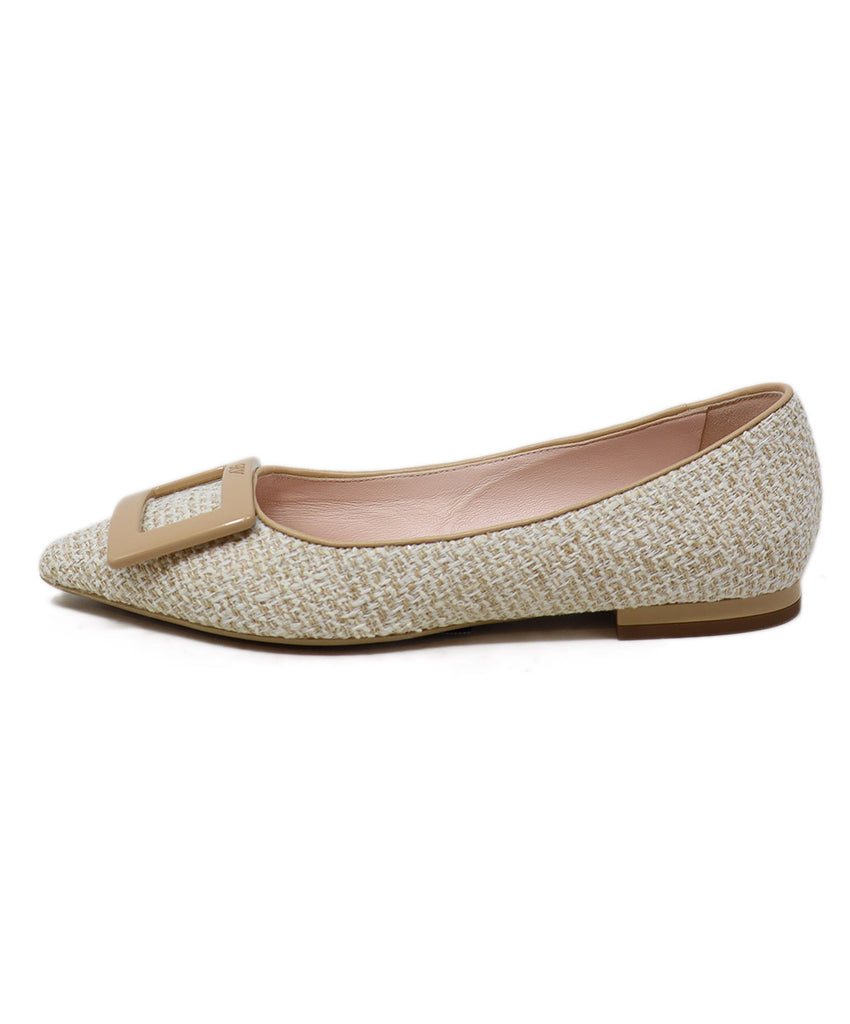 Roger Vivier Neutral Tweed Flats 1