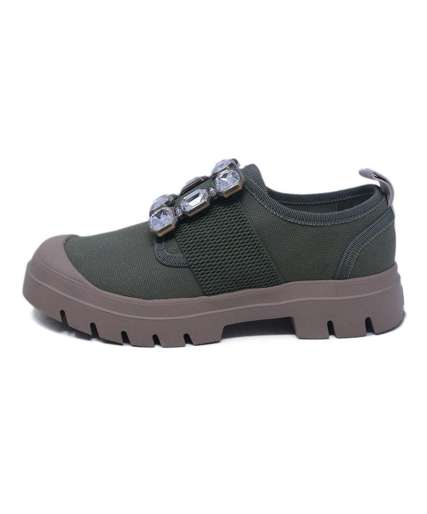 Roger Vivier Olive Rhinestone Sneakers 1