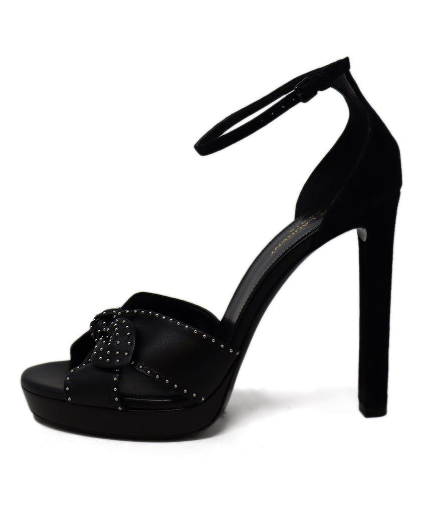 Saint Laurent Black Leather & Suede Stud Heels 1