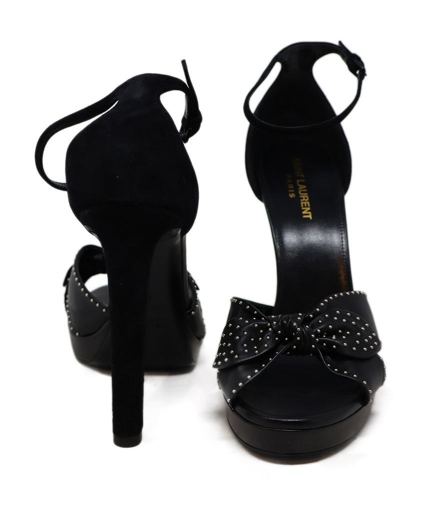 Saint Laurent Black Leather & Suede Stud Heels 2