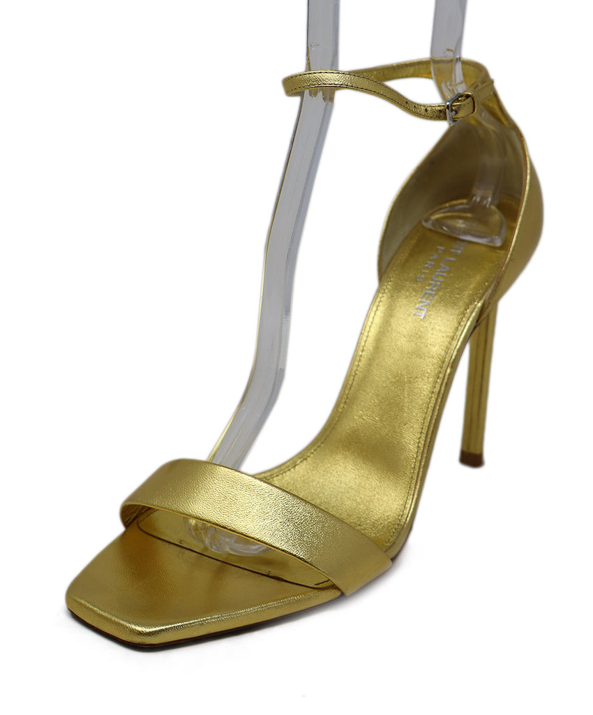 Saint Laurent Gold Leather Sandals 