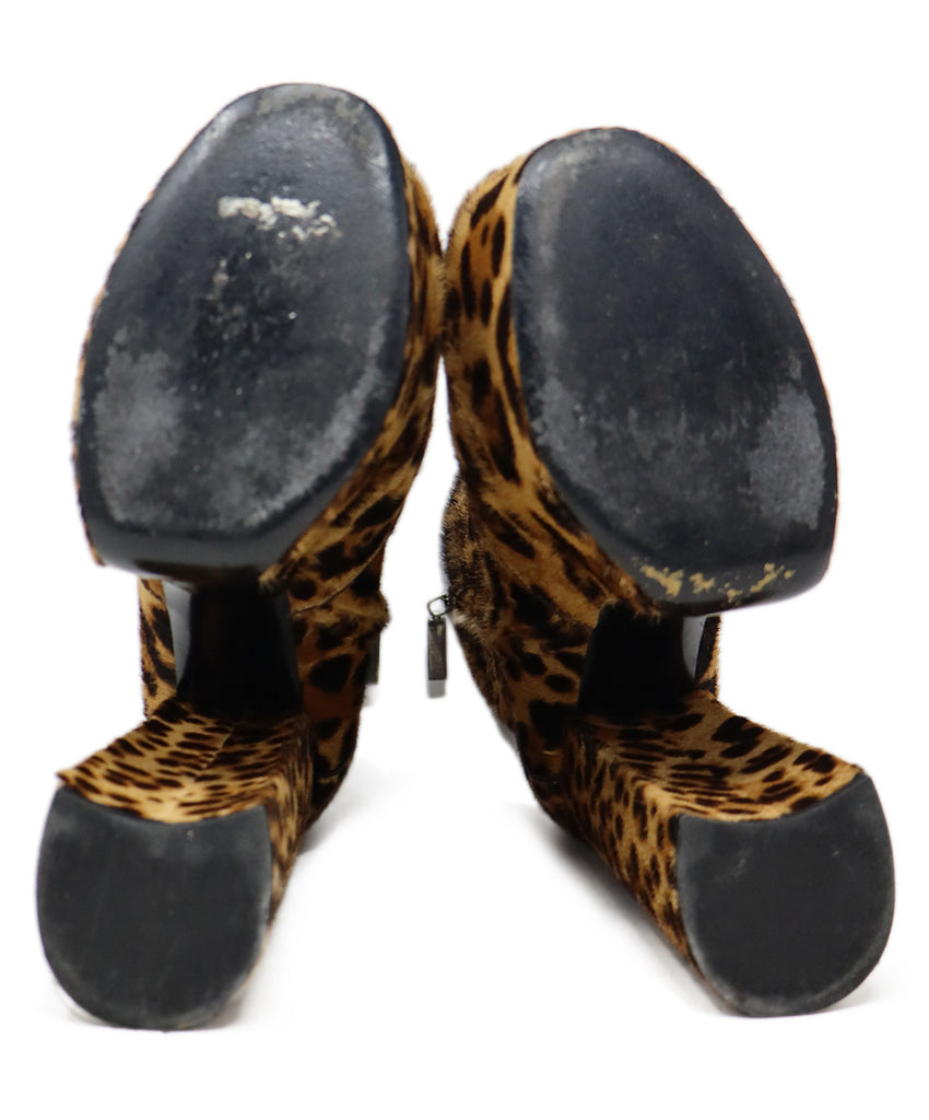 Saint Laurent Leopard Print Pony Fur Platforms 4