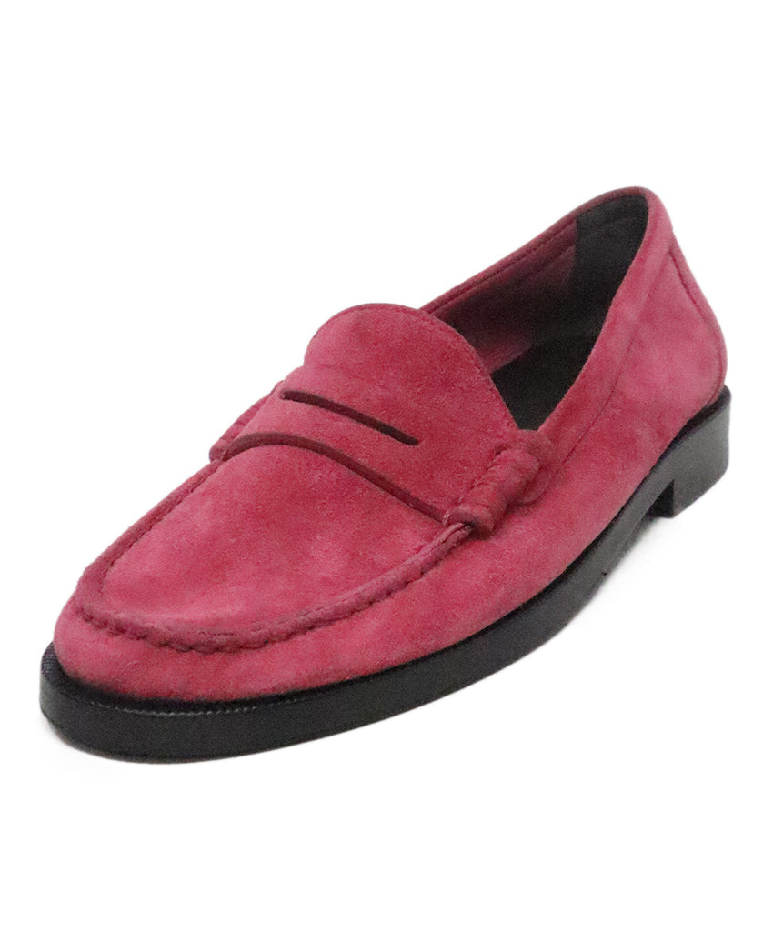 Saint Laurent Pink Suede Loafers 